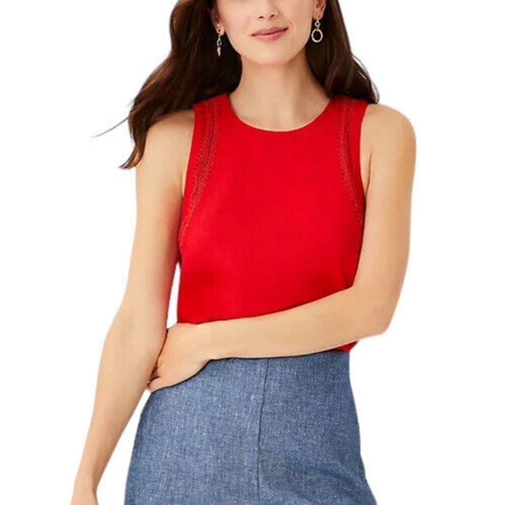 Ann Taylor Red Linen Tank Top